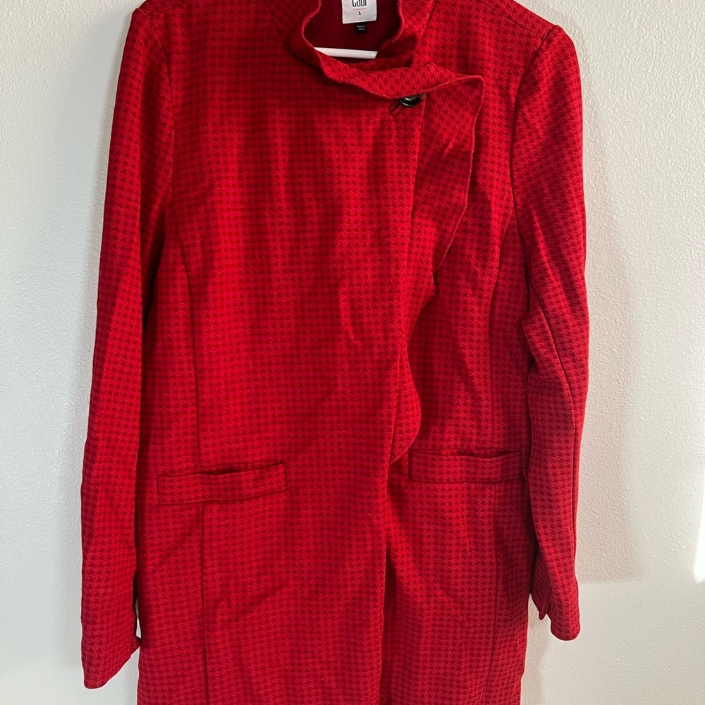 Cabi celebration coat‎ red houndstooth L